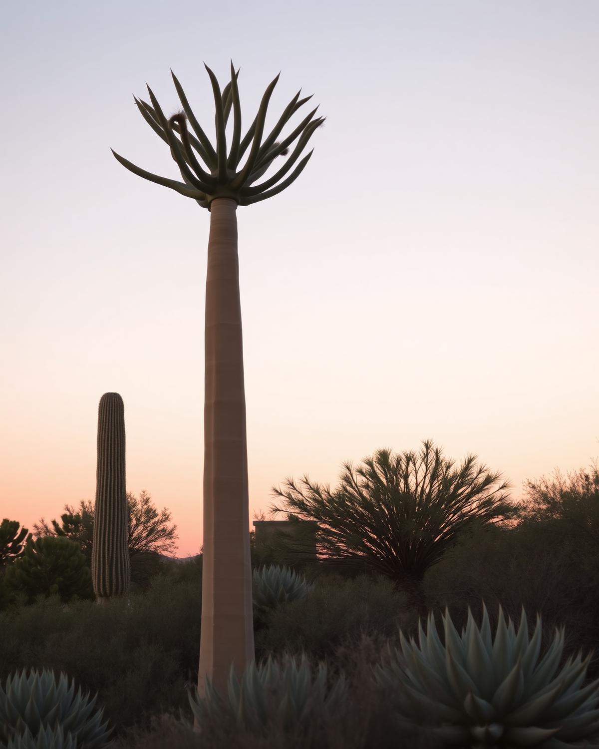 Aloe dichotoma at dusk